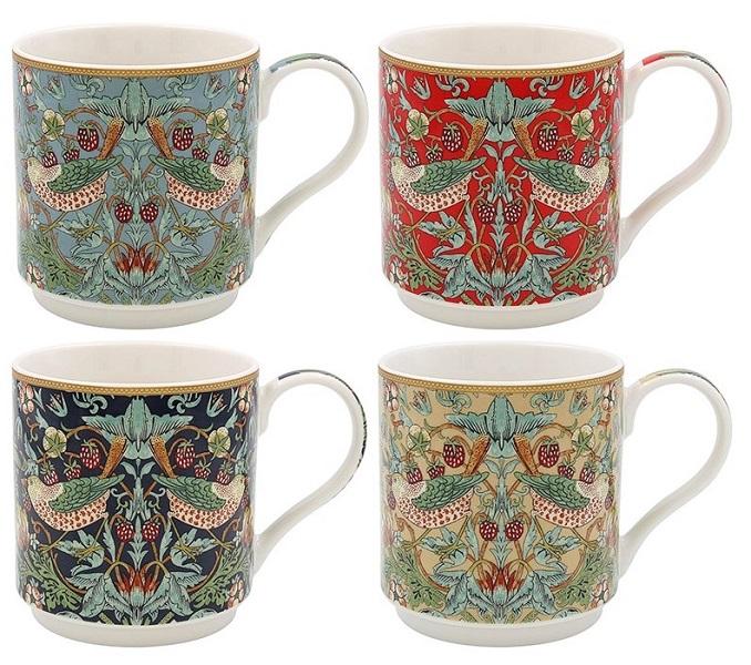 Set četiri šolje STRAWBERRY THIEF - WILLIAM MORRIS 