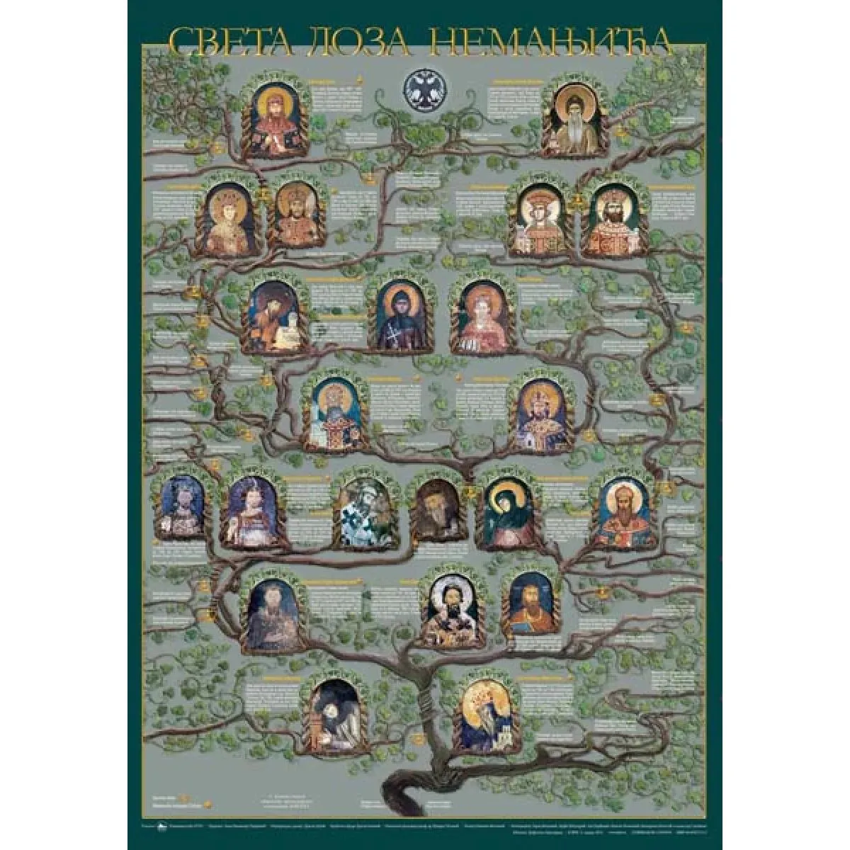 ĐAČKA MAPA SVETA LOZA NEMANJIĆA/ZADUŽBINE NEMANJIĆA-SAVIJENO 50 X 70 CM 