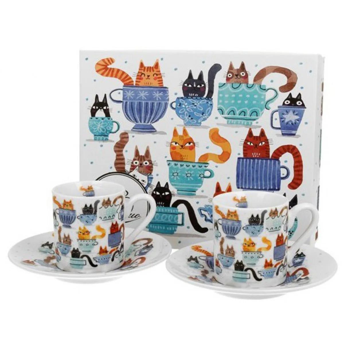 Set dve šolje za espreso CAT'S WORLD - TEACUP CATS 90ml 