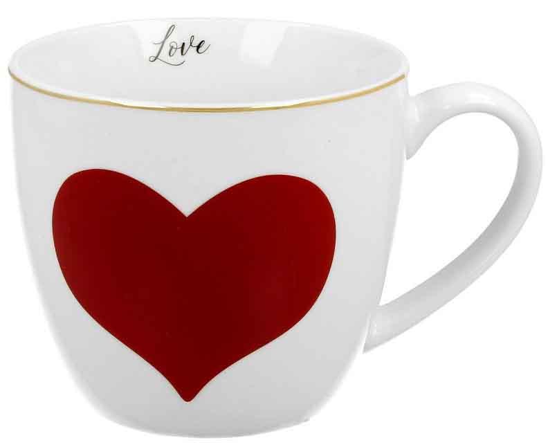 Velika šolja CRVENO SRCE u kartonskoj torbici 