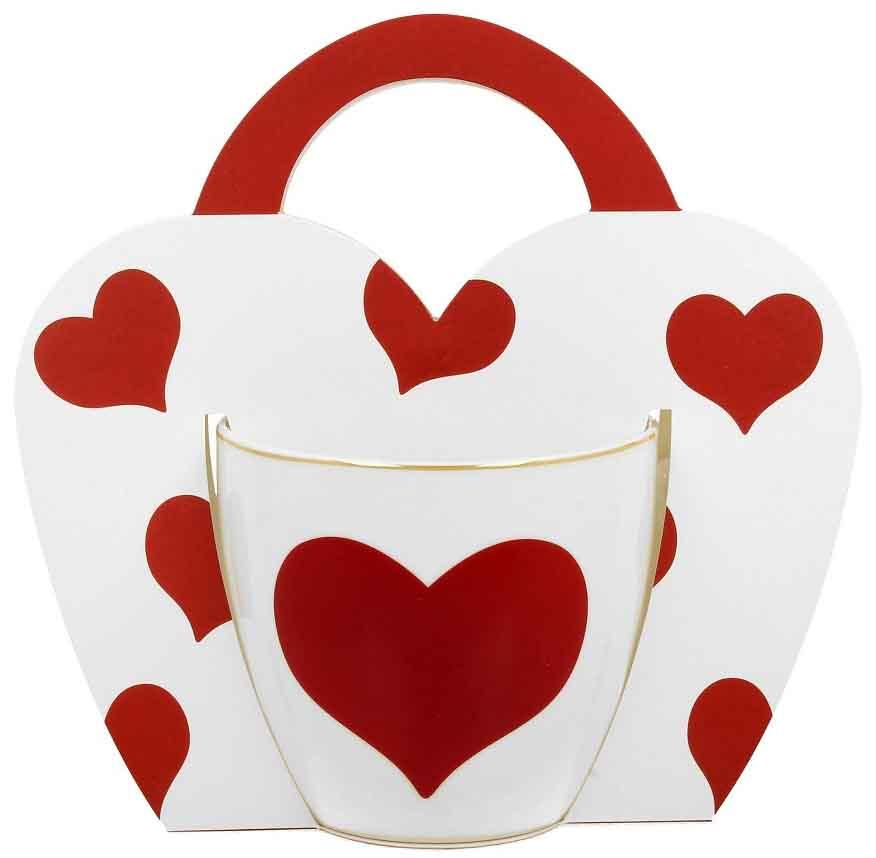 Velika šolja CRVENO SRCE u kartonskoj torbici 