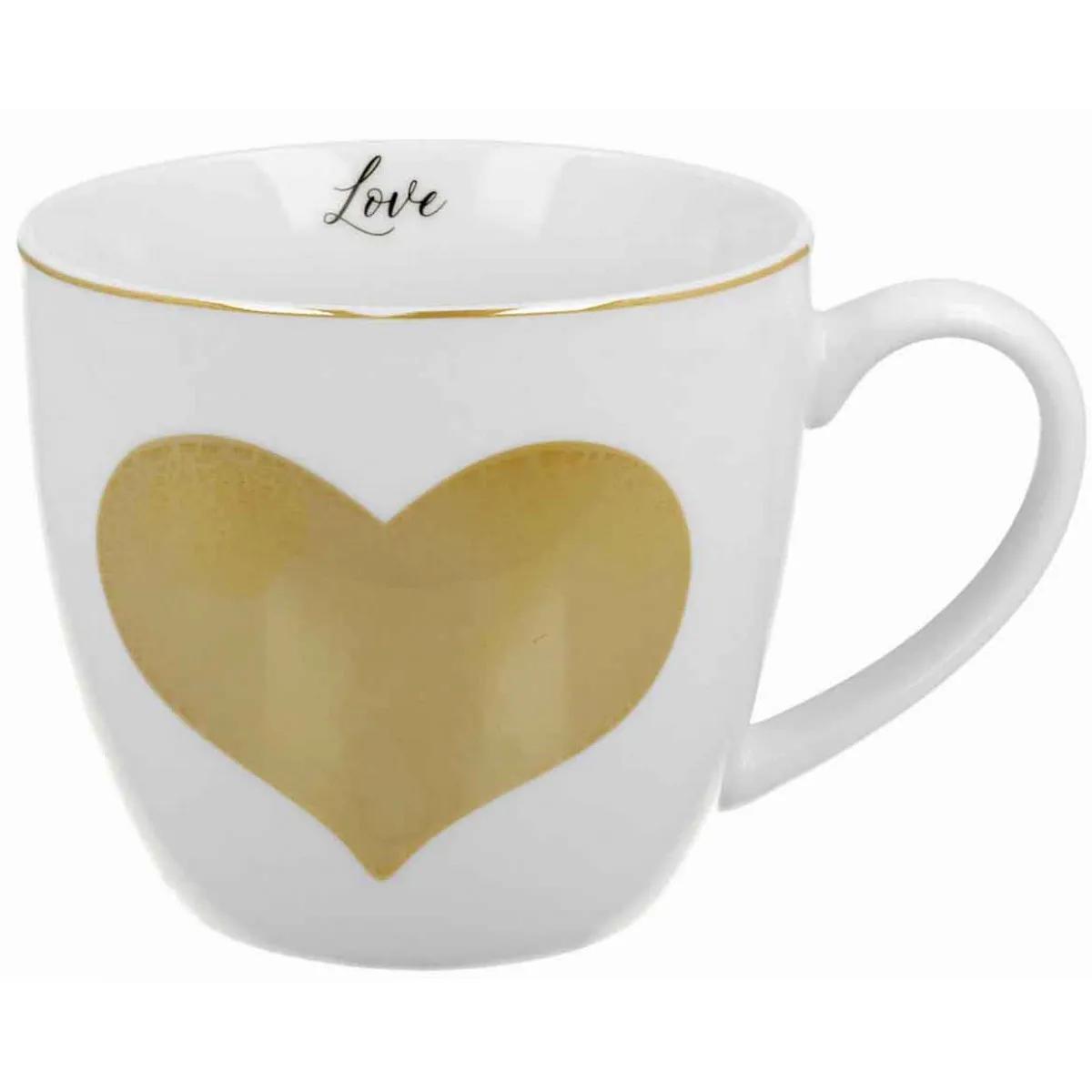 Velika šolja ZLATNO SRCE u kartonskoj torbici 