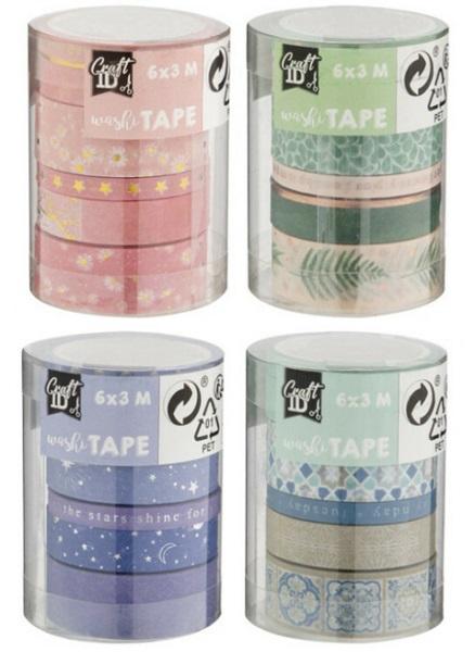 WASHI trake 6 kom x 300cm / ČETIRI VRSTE 