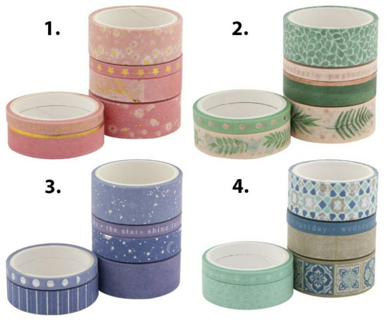 WASHI trake 6 kom x 300cm / ČETIRI VRSTE 