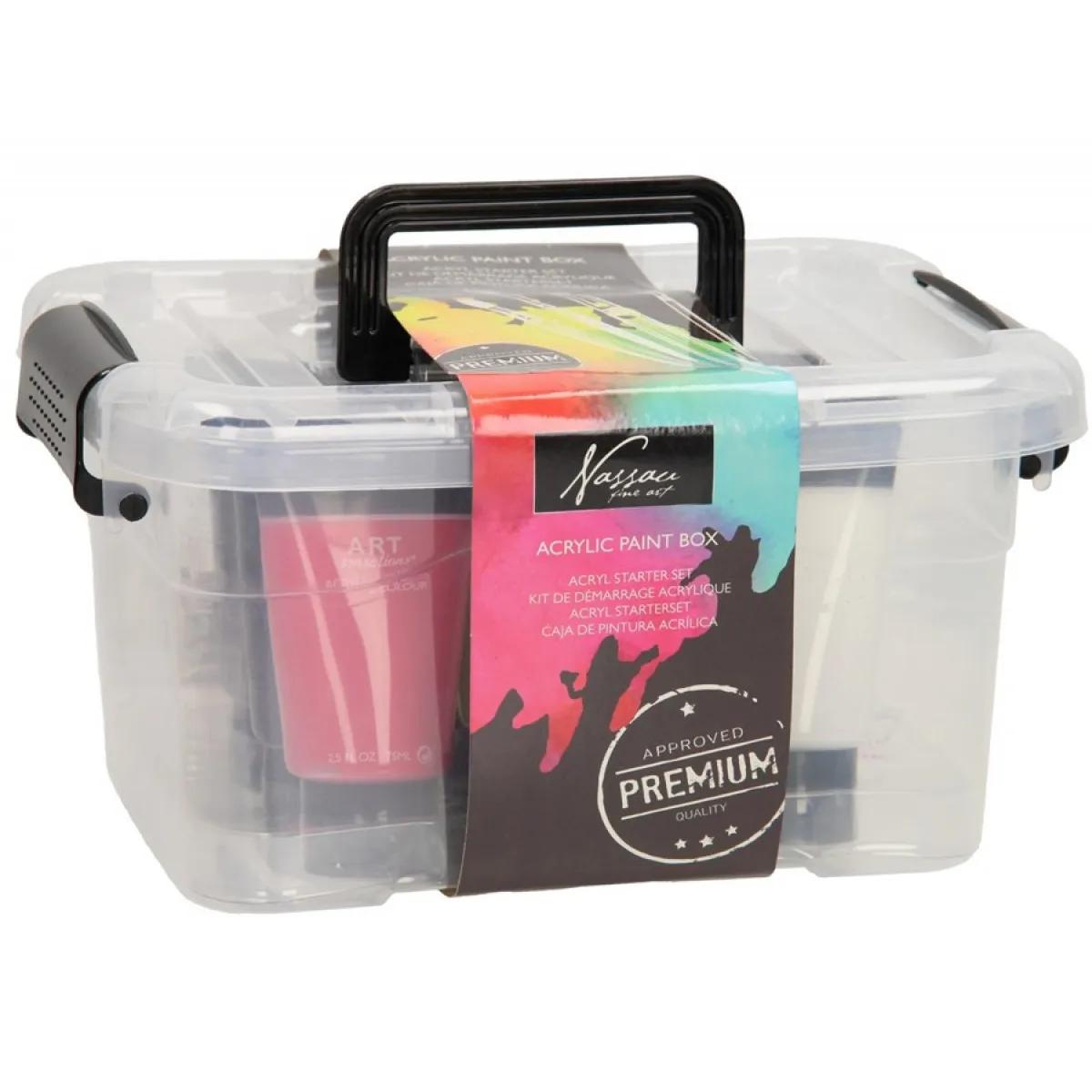 Set akrilnih boja u plastičnoj kutiji 9x75ml 