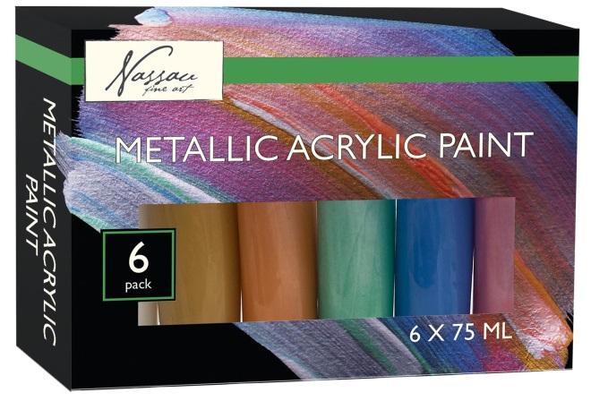 Metalik akrilne boje NASSAU 6x75ml 