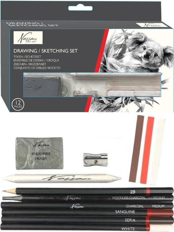 Set za crtanje i skiciranje NASSAU 12kom 