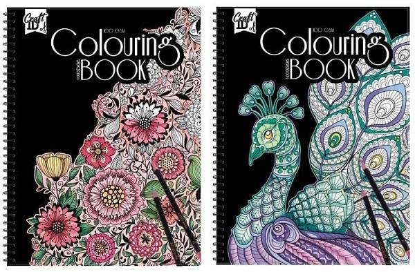 Bojanka za odrasle CVEĆE/ PAUN 28x21cm - dve vrste 