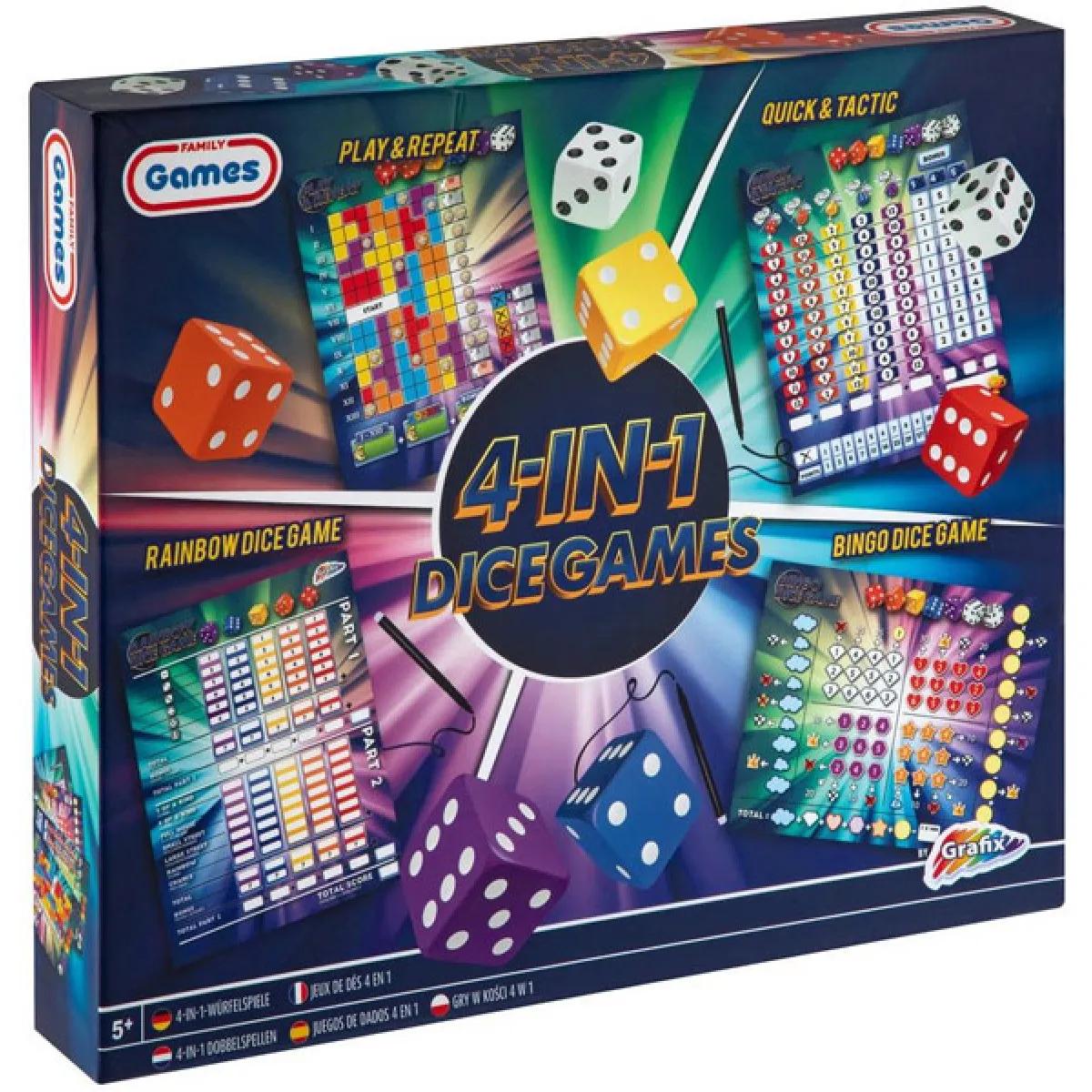 Set društvenih igara sa kockicama 4 u 1 