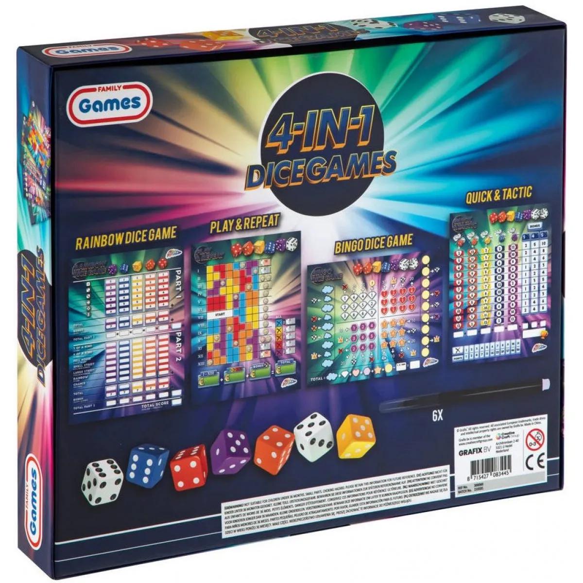Set društvenih igara sa kockicama 4 u 1 
