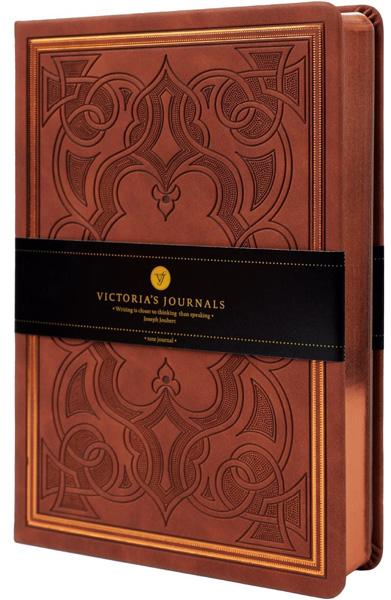 VICTORIA'S JOURNALS  notes A5 na linije VINTAGE-BRAON 