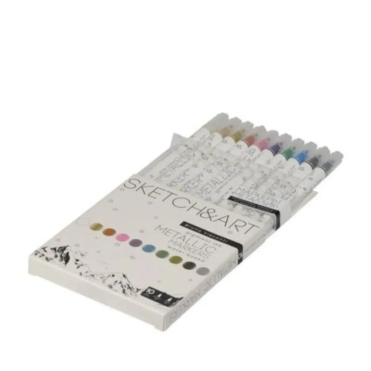 Set dvostranih akrilnih markera SKETCH & ART Metalic (10 kom) Brush + Fine line 