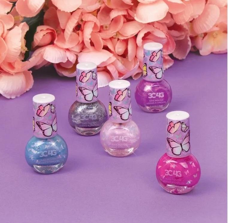 Set pet dečjih lakova za nokte  BUTTERFLY 