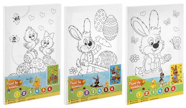 Oboj po brojevima USKRŠNJE PLATNO 30x19,5cm / TRI VRSTE 