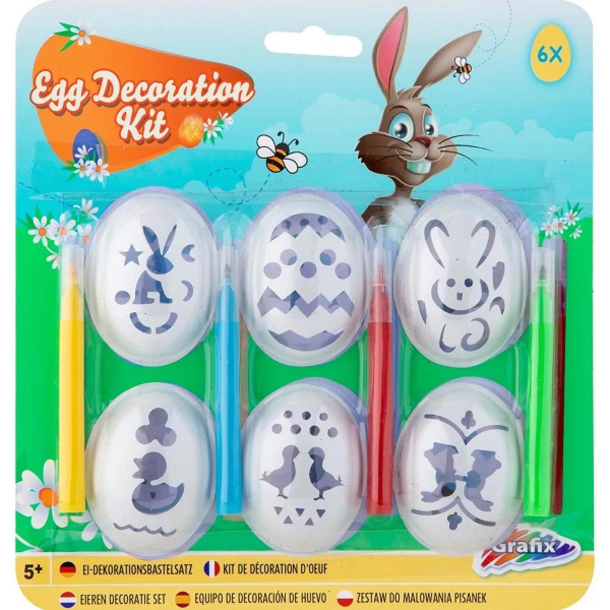 Uskršnji kreativni set UKRASI JAJE (6kom) + 4 markera 