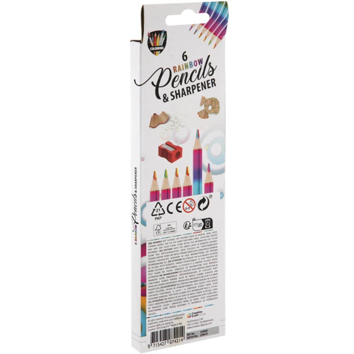 Drvene bojice + rezač RAINBOW 