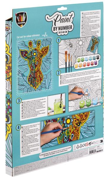 Kreativni set OBOJ PO BROJEVIMA 30x40cm - ŽIRAFA 