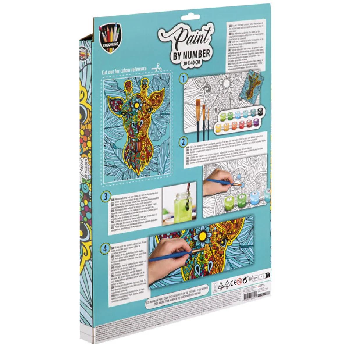 Kreativni set OBOJ PO BROJEVIMA 30x40cm - ŽIRAFA 