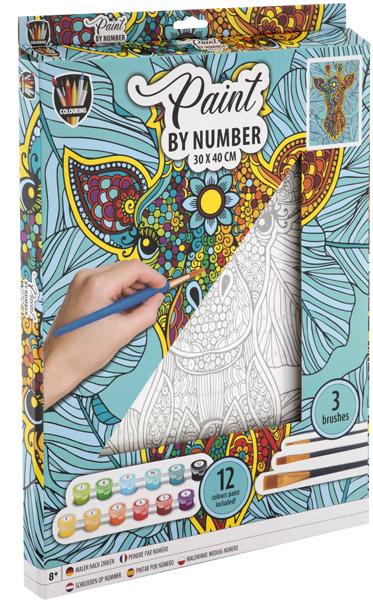 Kreativni set OBOJ PO BROJEVIMA 30x40cm - ŽIRAFA 