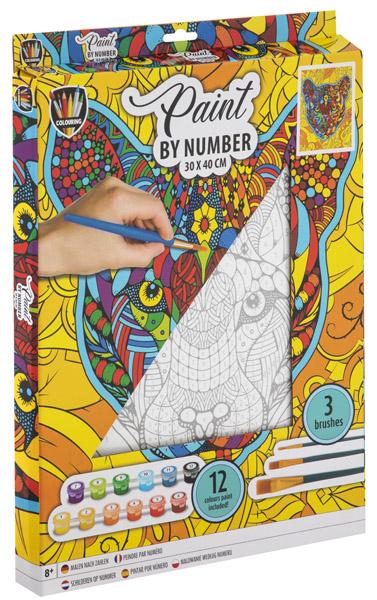 Kreativni set OBOJ PO BROJEVIMA 30x40cm - TIGAR 