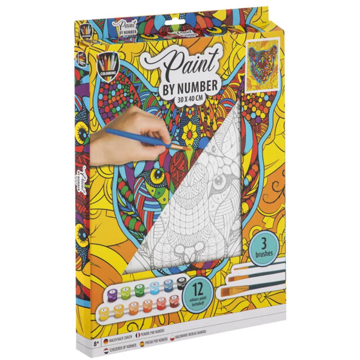 Kreativni set OBOJ PO BROJEVIMA 30x40cm - TIGAR 