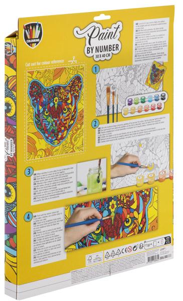 Kreativni set OBOJ PO BROJEVIMA 30x40cm - TIGAR 