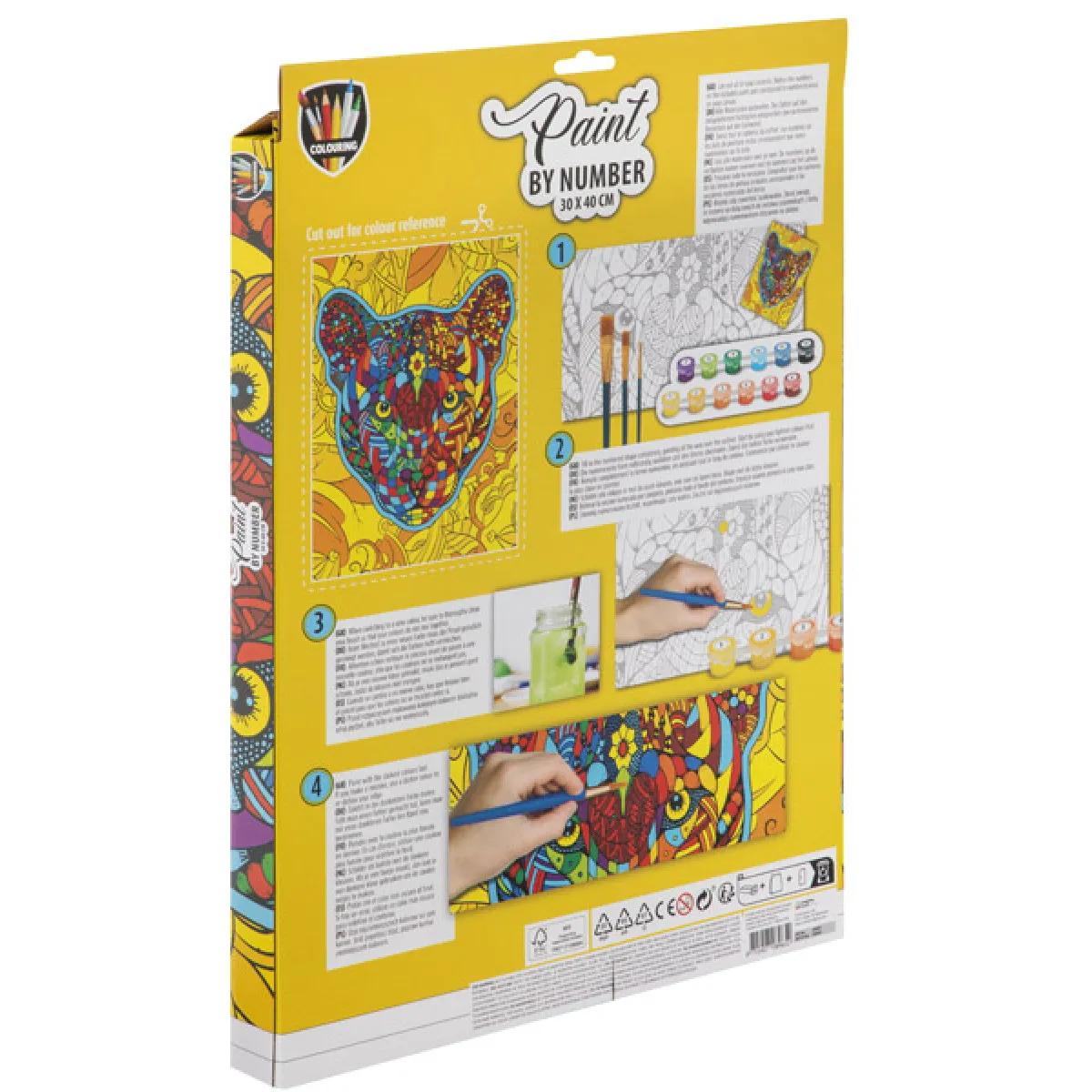 Kreativni set OBOJ PO BROJEVIMA 30x40cm - TIGAR 