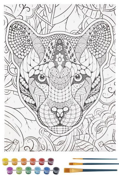 Kreativni set OBOJ PO BROJEVIMA 30x40cm - TIGAR 