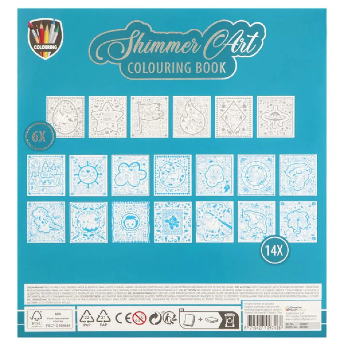 Kreativni set za bojenje SHIMMER ART 20strana / DVE VRSTE 