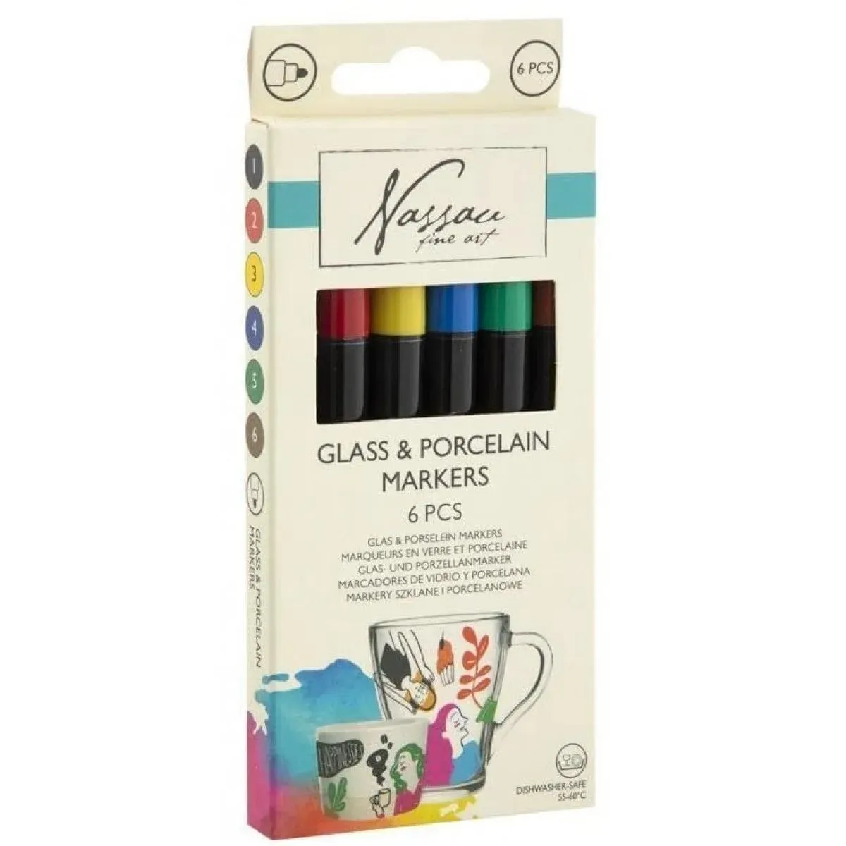 Markeri za staklo i porcelan 6 kom 