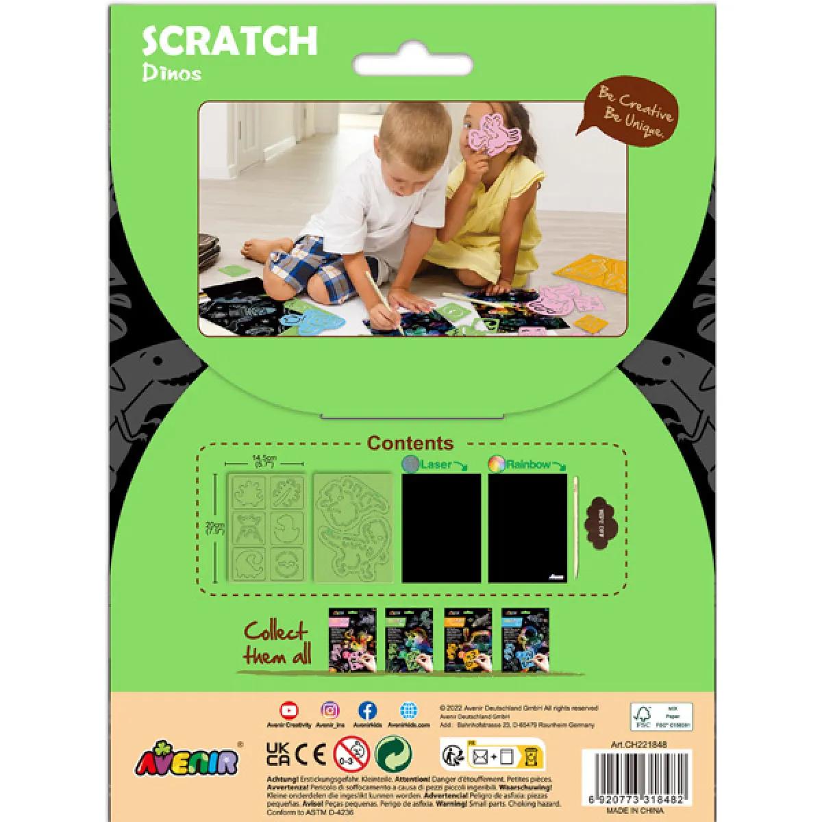 SCRATCH BOOK knjižica grebalica DINOSAURUSI 