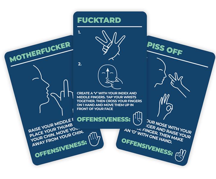 Kartice  HOW TO F**KING SWEAR IN SIGN LANGUAGE 