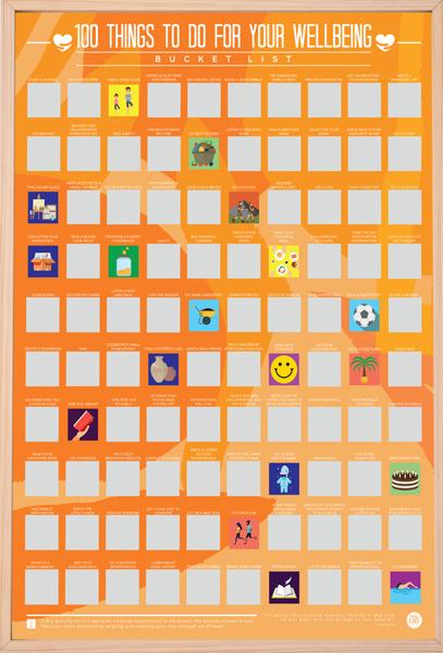 Greb-greb poster 100 THINGS TO DO FOR WELLBEING 