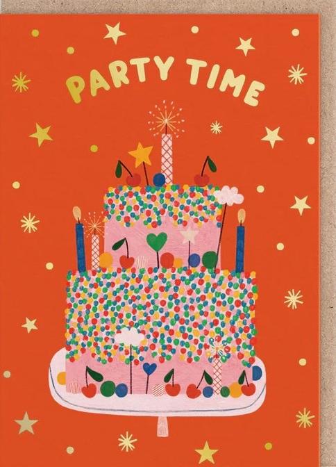 Rođendanska čestitka PARTY TIME RED CAKE 
