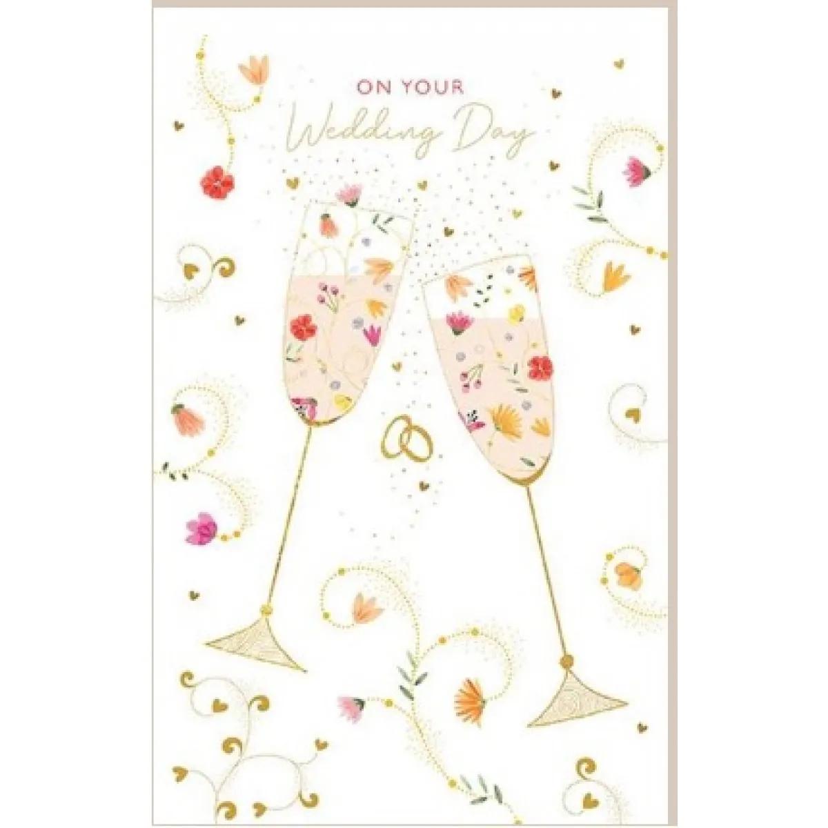 Čestitka za venčanje WEDDING CHAMPAGNE GLASSES 