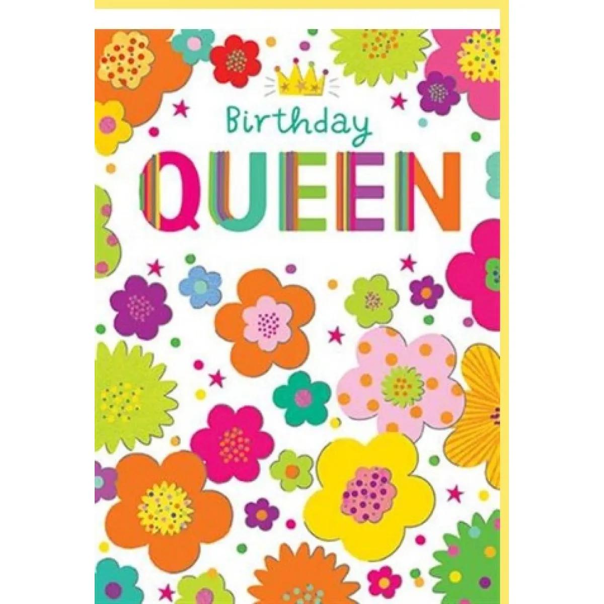 Rođendanska čestitka BIRTHDAY QUEEN FLOWERS 