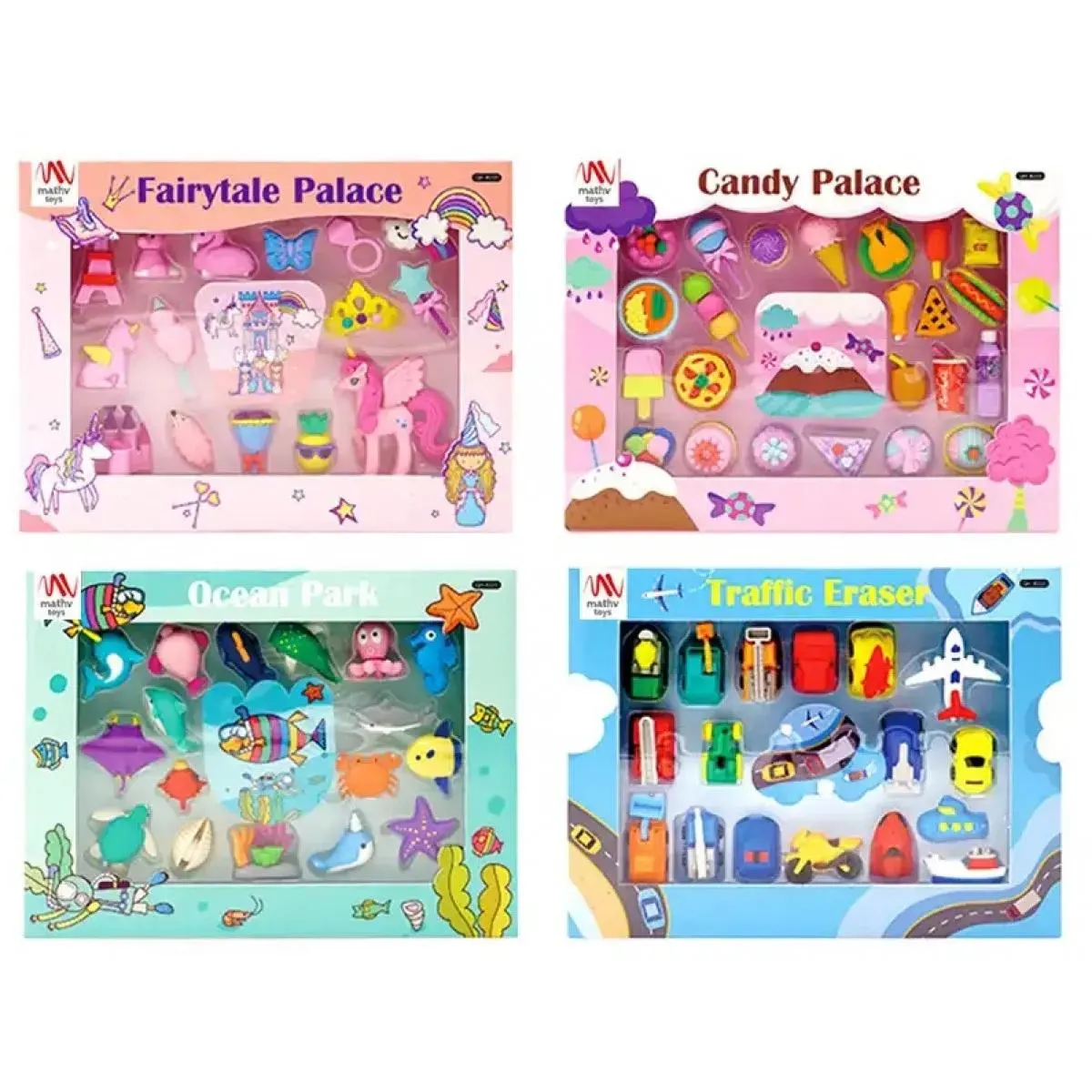 Gumice za brisanje SUNDAY PLAY / ČETIRI VRSTE 