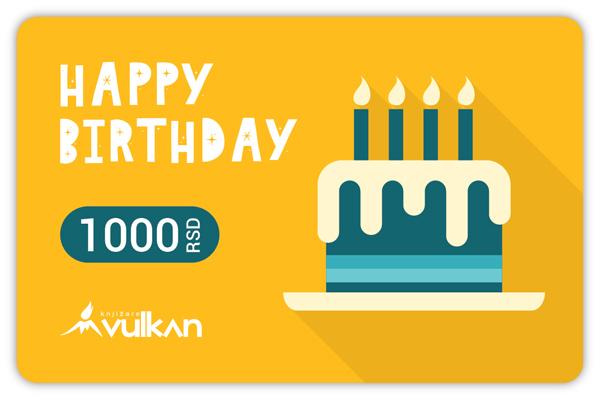 GIFT KARTICA / VAUČER srećan rođendan žuta 1000 