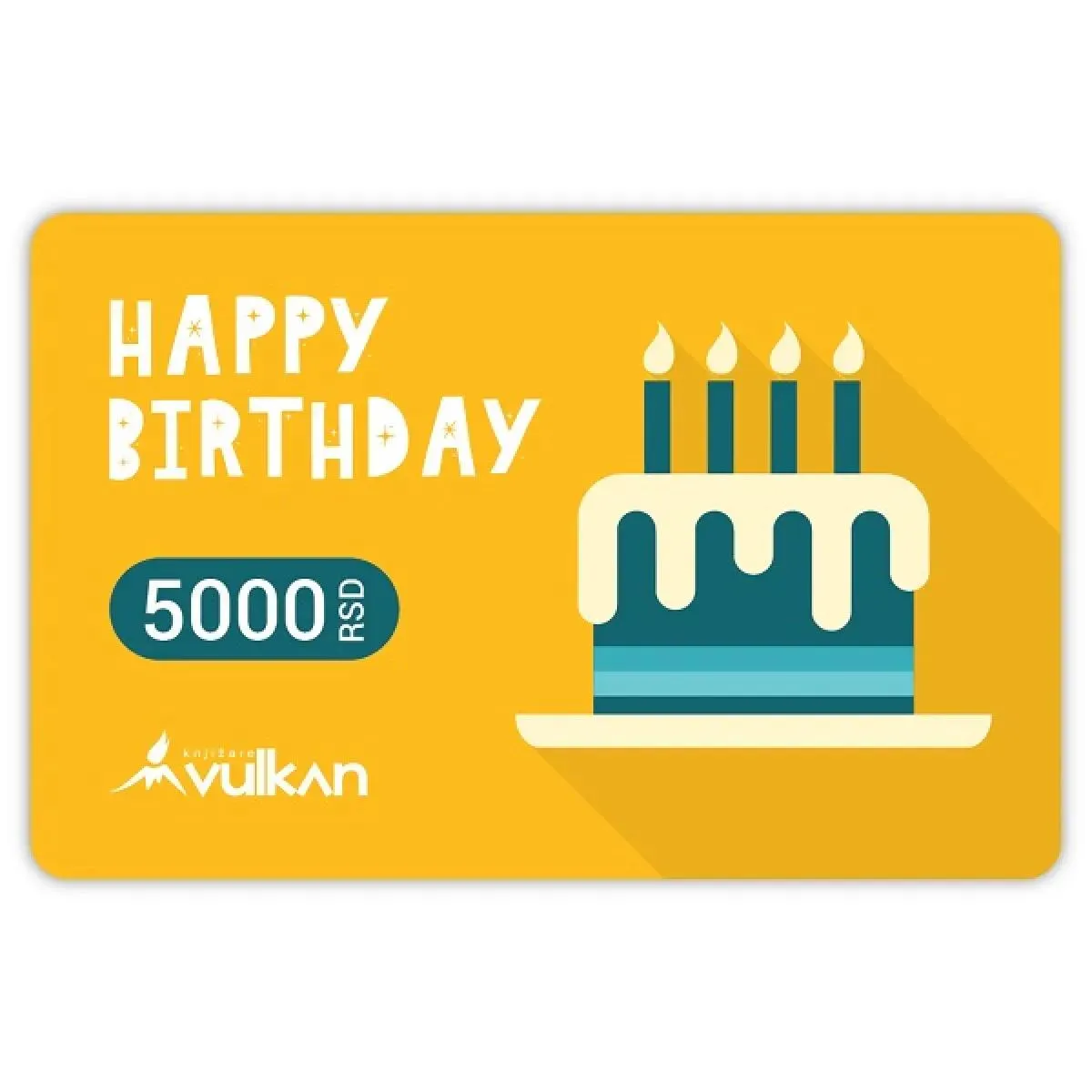 GIFT KARTICA / VAUČER srećan rođendan žuta 5000 