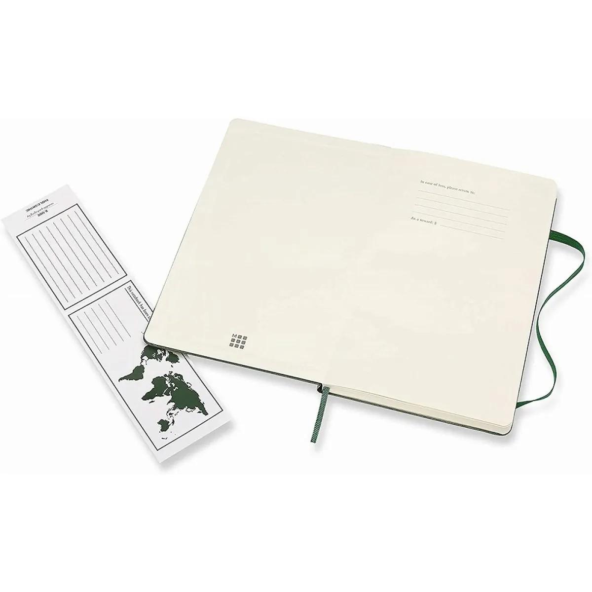 Notes 13 x 21 MOLESKINE Myrtle Green, tvrdi povez, na kvadratiće 