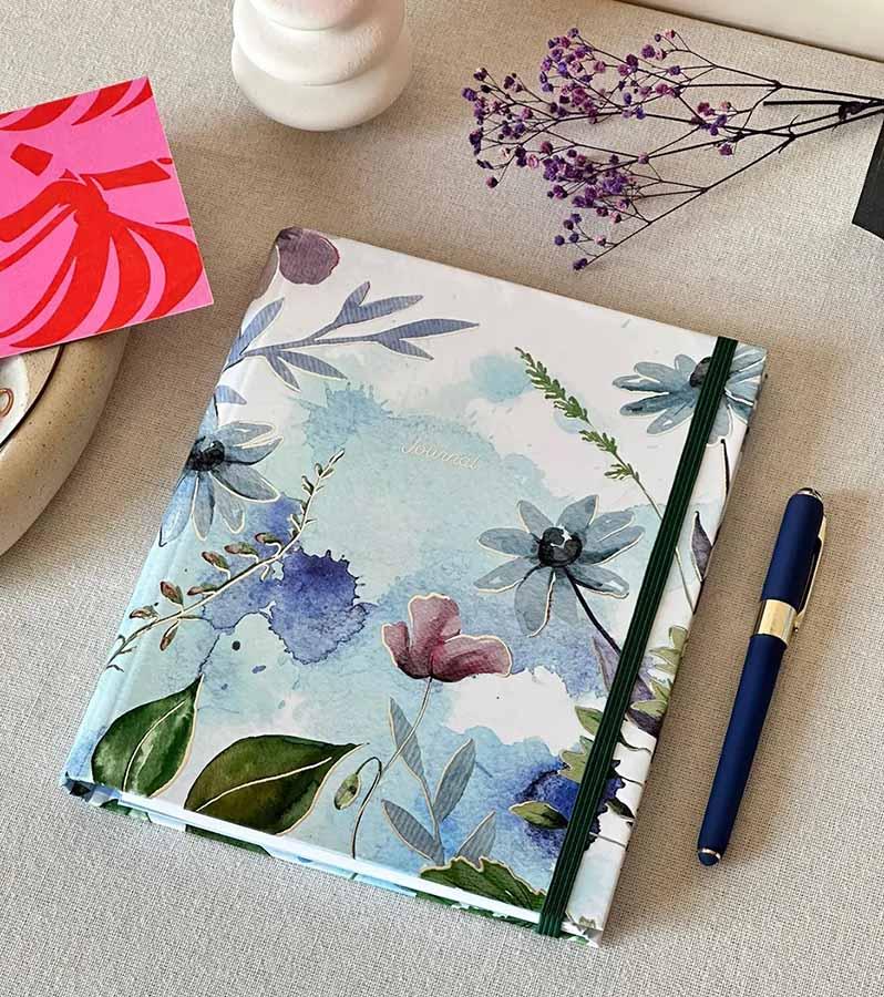 Tvrdokoričen notes sa spiralom B5 VICTORIA'S JOURNALS Cveće, na linije 