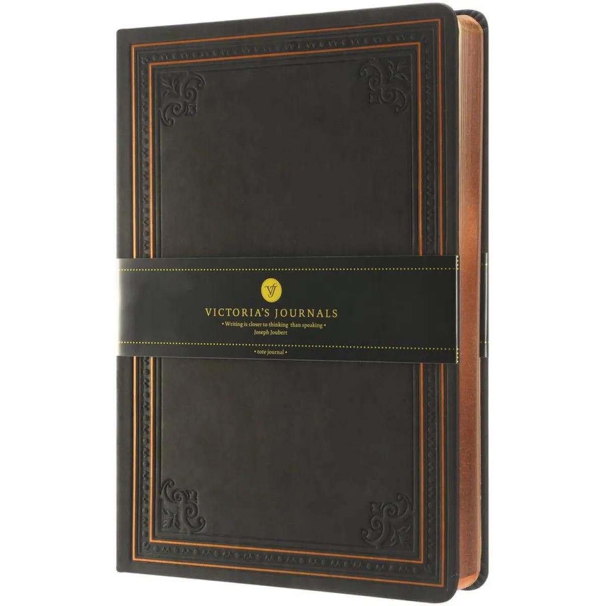 Notes VICTORIA'S JOURNALS VINTAGE - CRNI 14x20, 128 strana na linije 