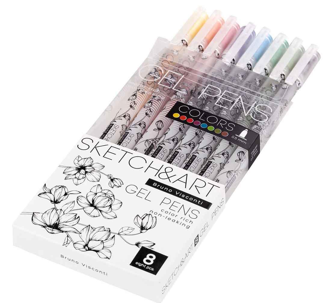 Gel pen SKETCH&ART, 8 kom, 0.8mm COLORS 