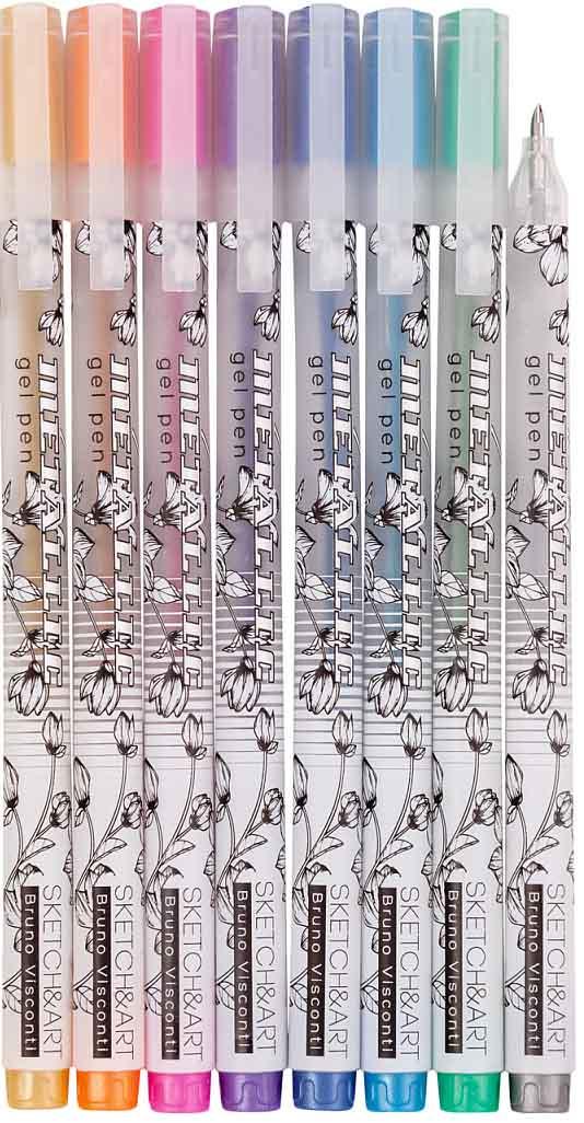 Gel pen SKETCH&ART, 8 kom, 0.8mm METALLIC 