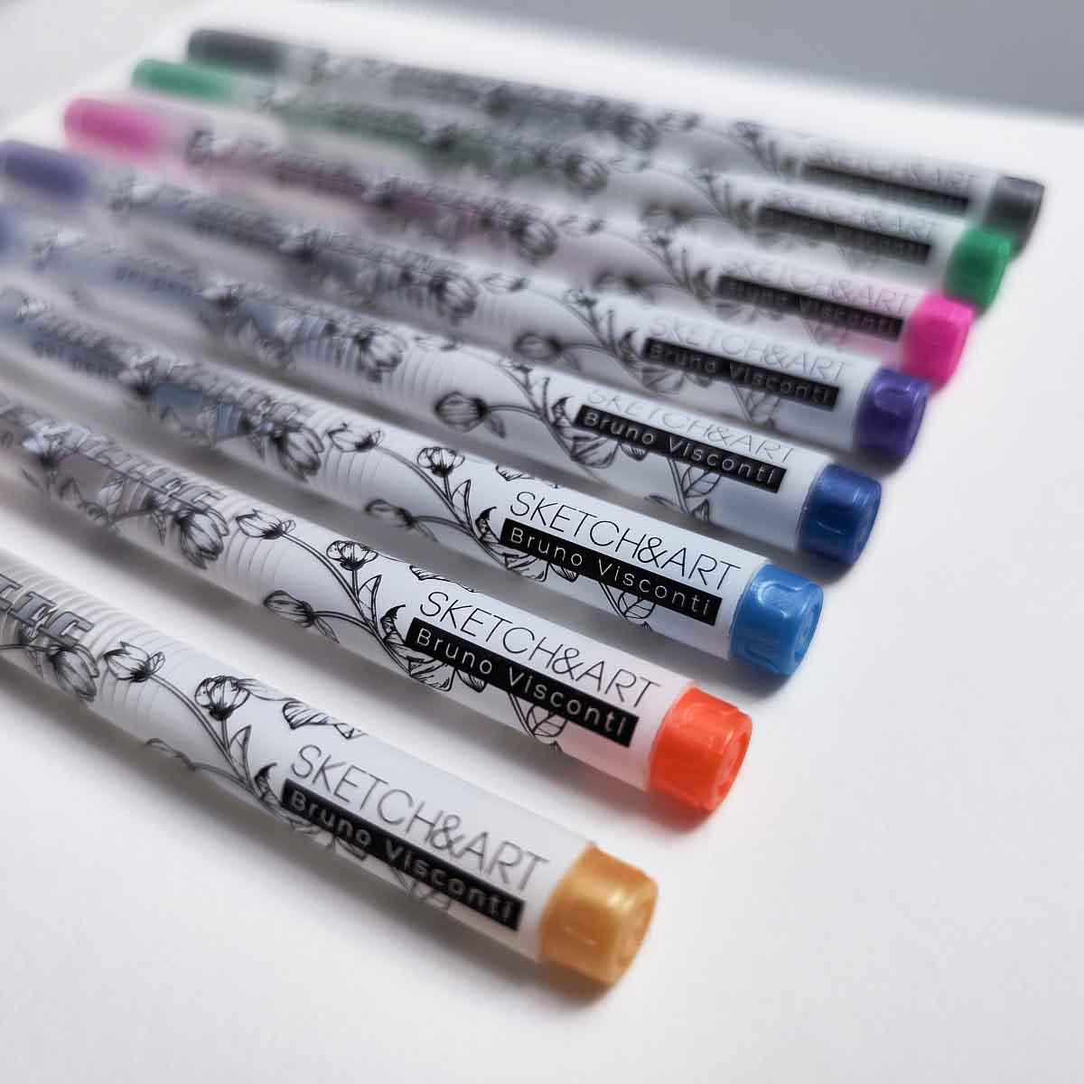 Gel pen SKETCH&ART, 8 kom, 0.8mm METALLIC 