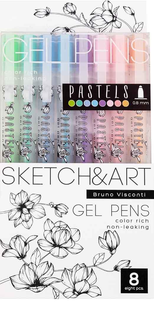 Gel pen SKETCH&ART, 8 kom, 1.0mm GLITTER 