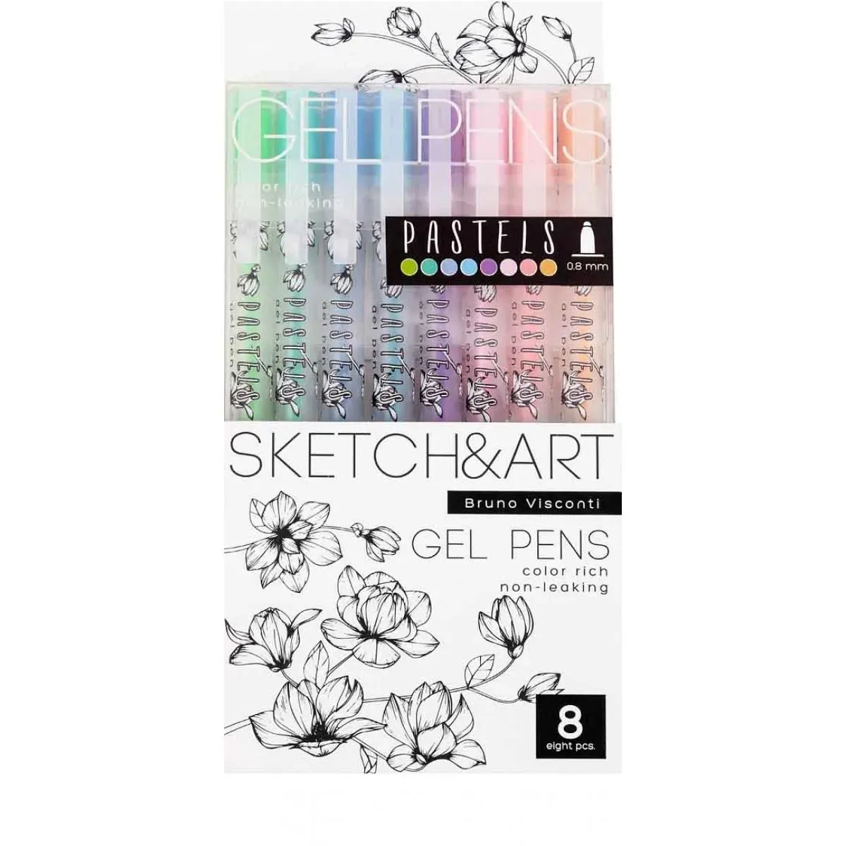 Gel pen SKETCH&ART, 8 kom, 1.0mm GLITTER 