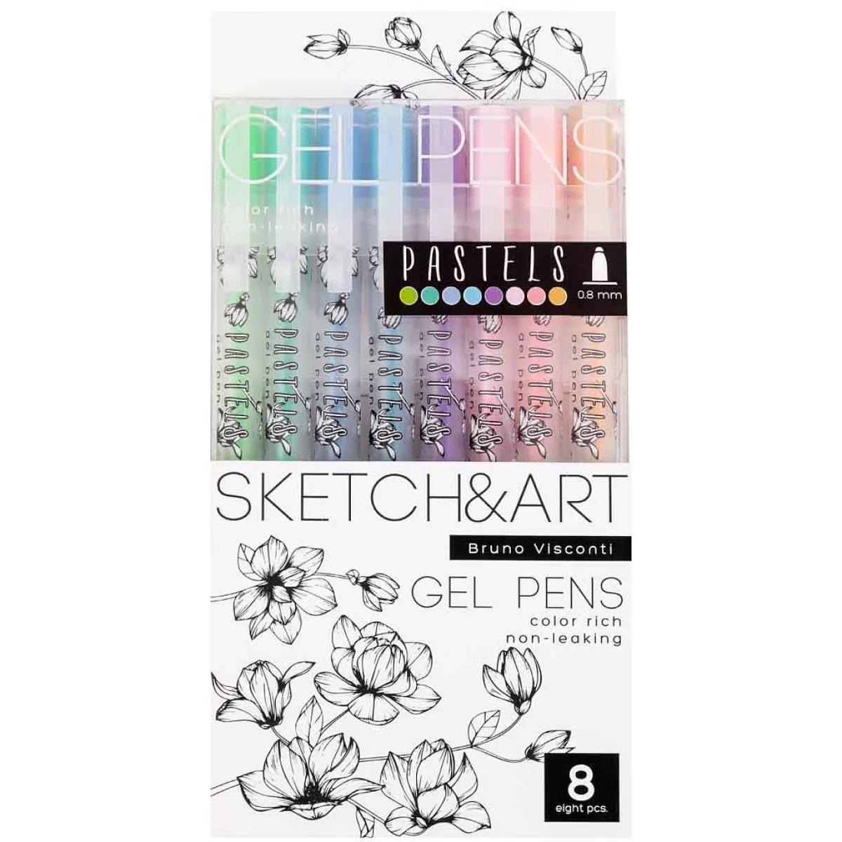 Gel pen SKETCH&ART, 8 kom, 0,8mm PASTEL 