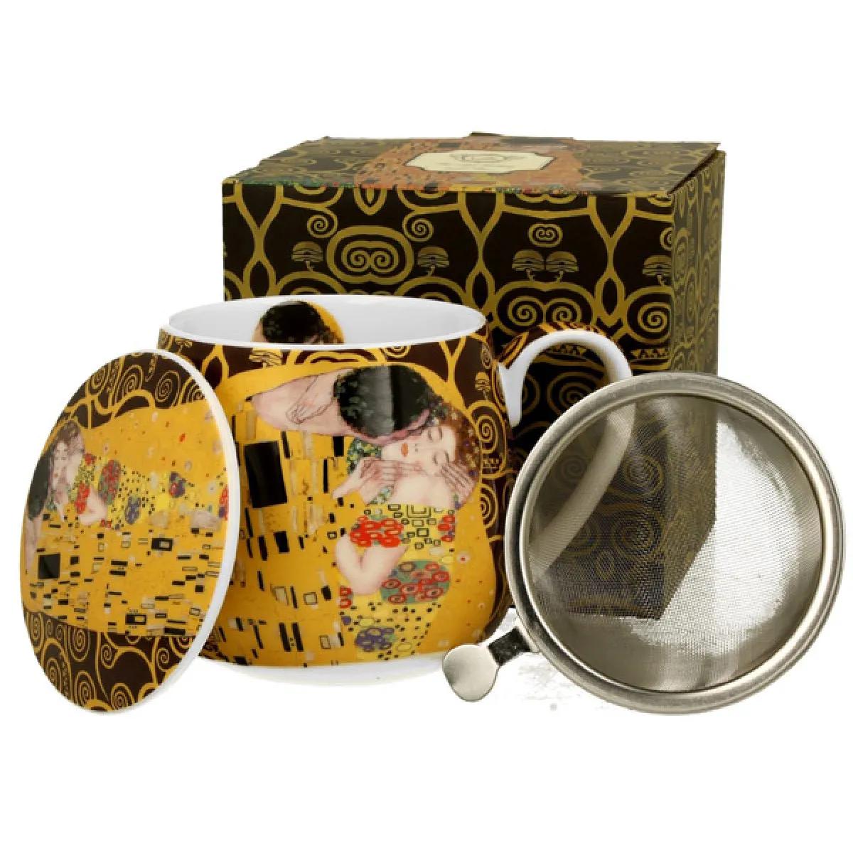 Šolja sa infuzerom  THE KISS BROWN GUSTAV KLIMT 
