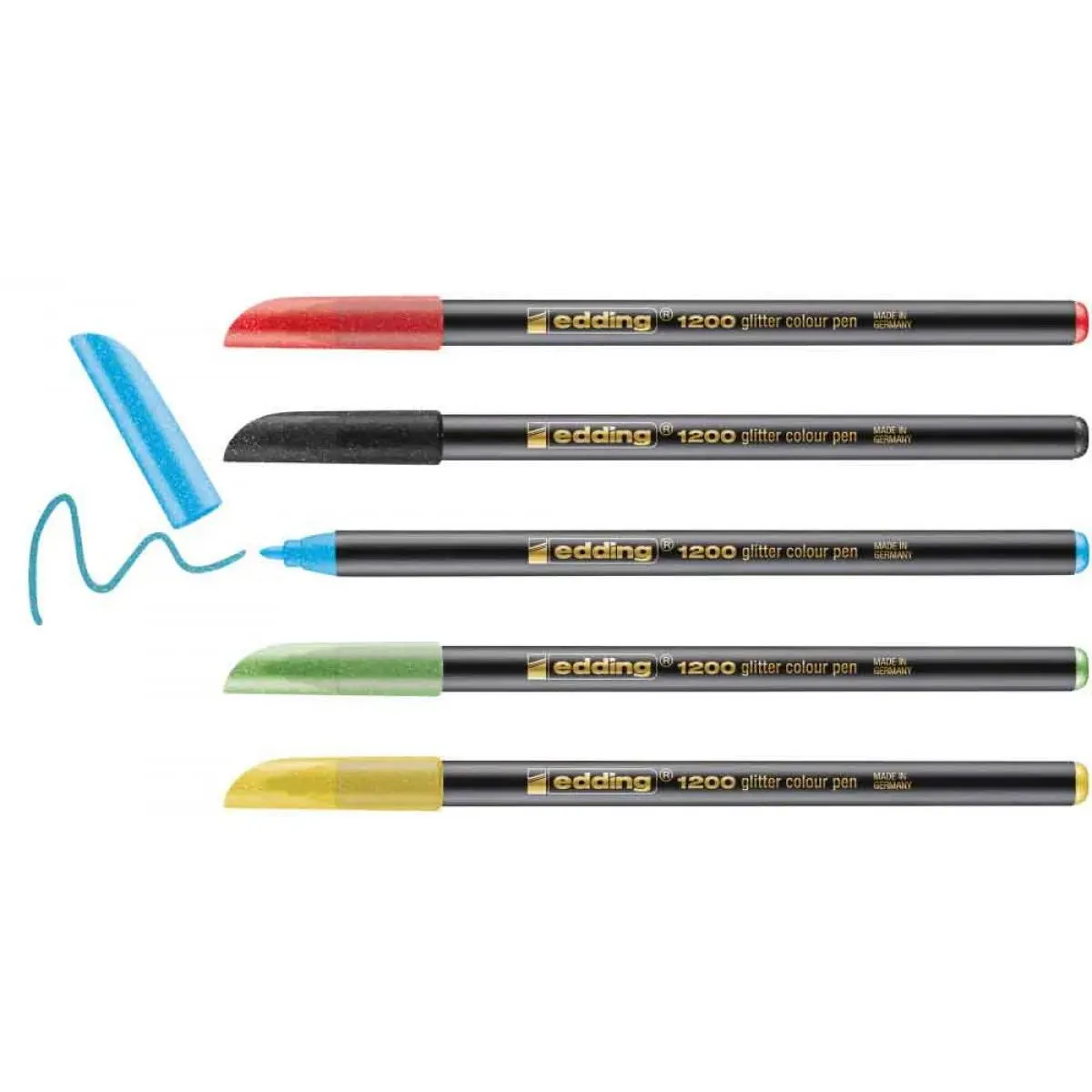 FLOMASTERI E-1200 1-3MM GLITTER , SET 1/5 STANDARDNE BOJE EDDING SORTIRANO 